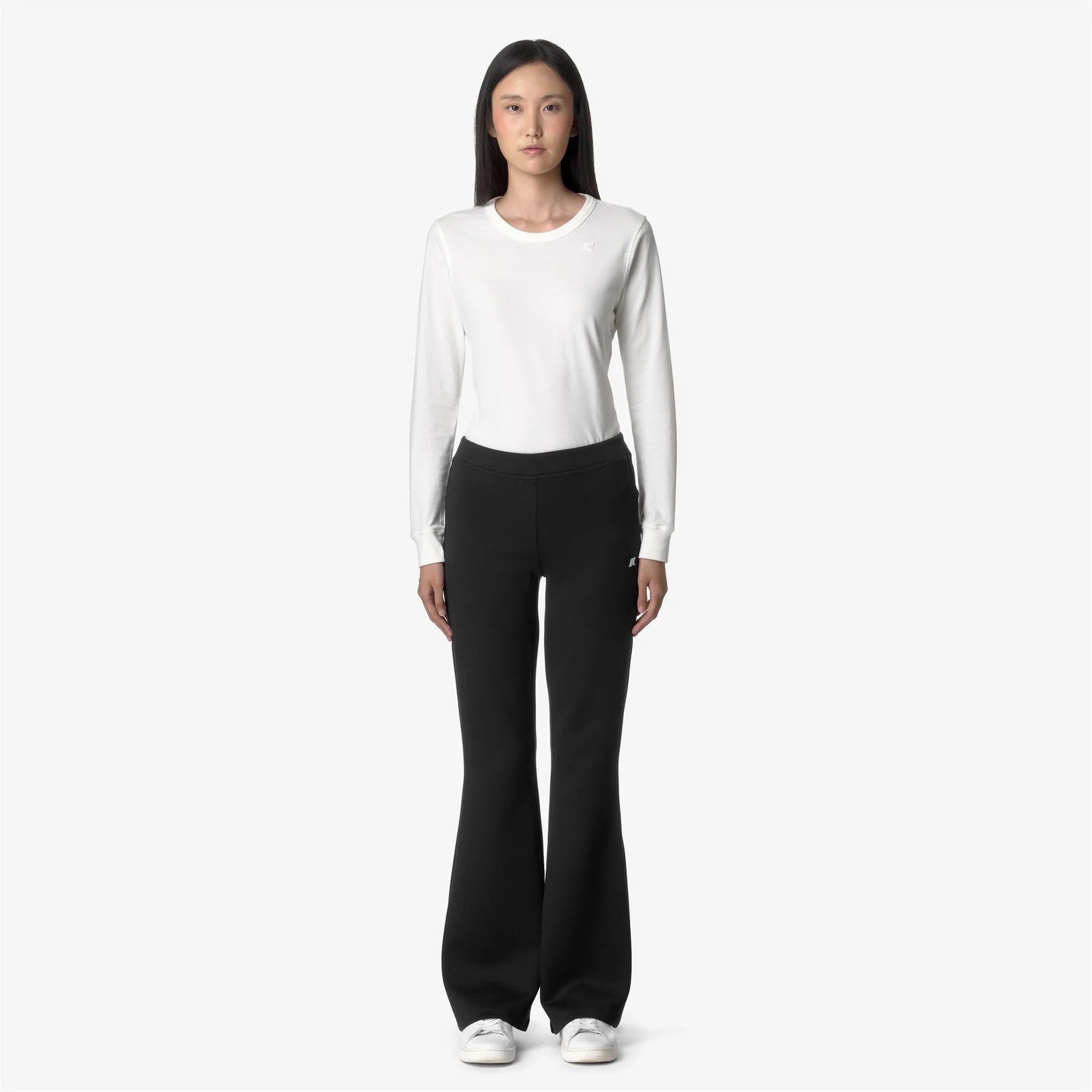 K-Way pantaloni donna Jenny sportivi flare colore nero grigio fronte