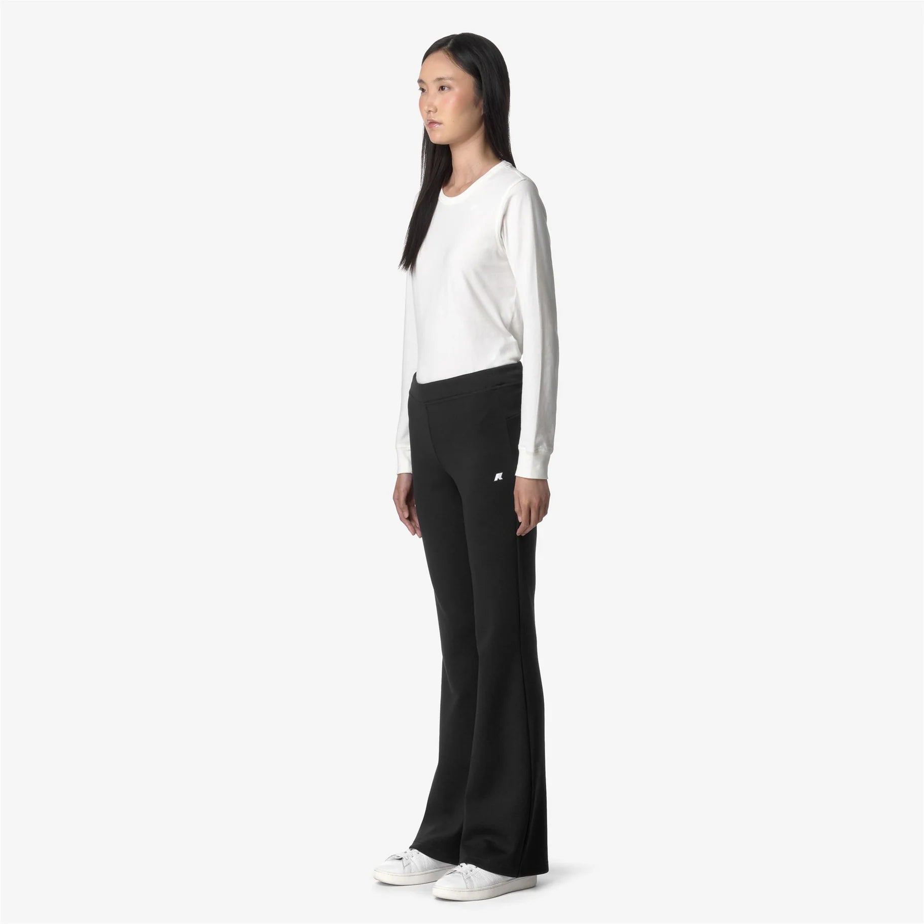 K-Way pantaloni donna Jenny sportivi flare colore nero grigio lato