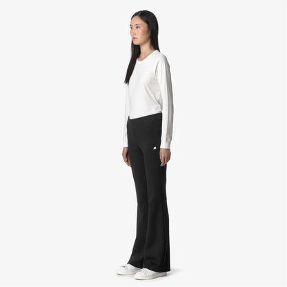 K-Way pantaloni donna Jenny sportivi flare colore nero grigio lato
