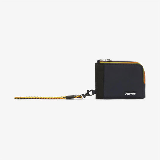Portafoglio K-Way Villebonne unisex blu impermeabile con slot carte e tasca monete