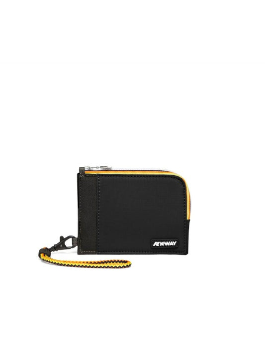 Portafoglio K-Way Villebonne unisex nero impermeabile con slot carte e tasca monete