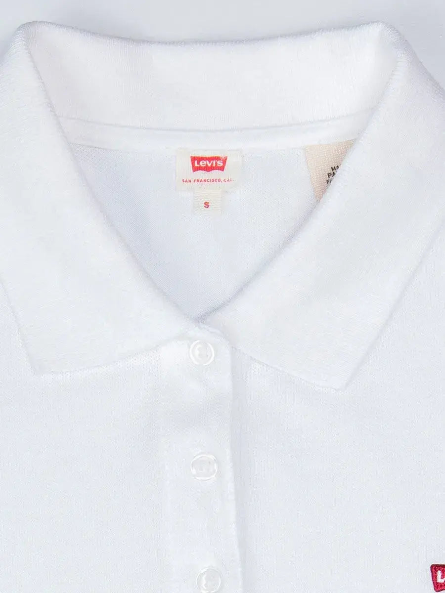 Dettaglio colletto polo Levi’s donna bianca