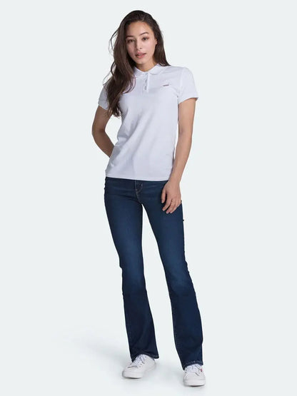 Levi's Women's Slim Fit Polo White in Stretch Cotton 525990000