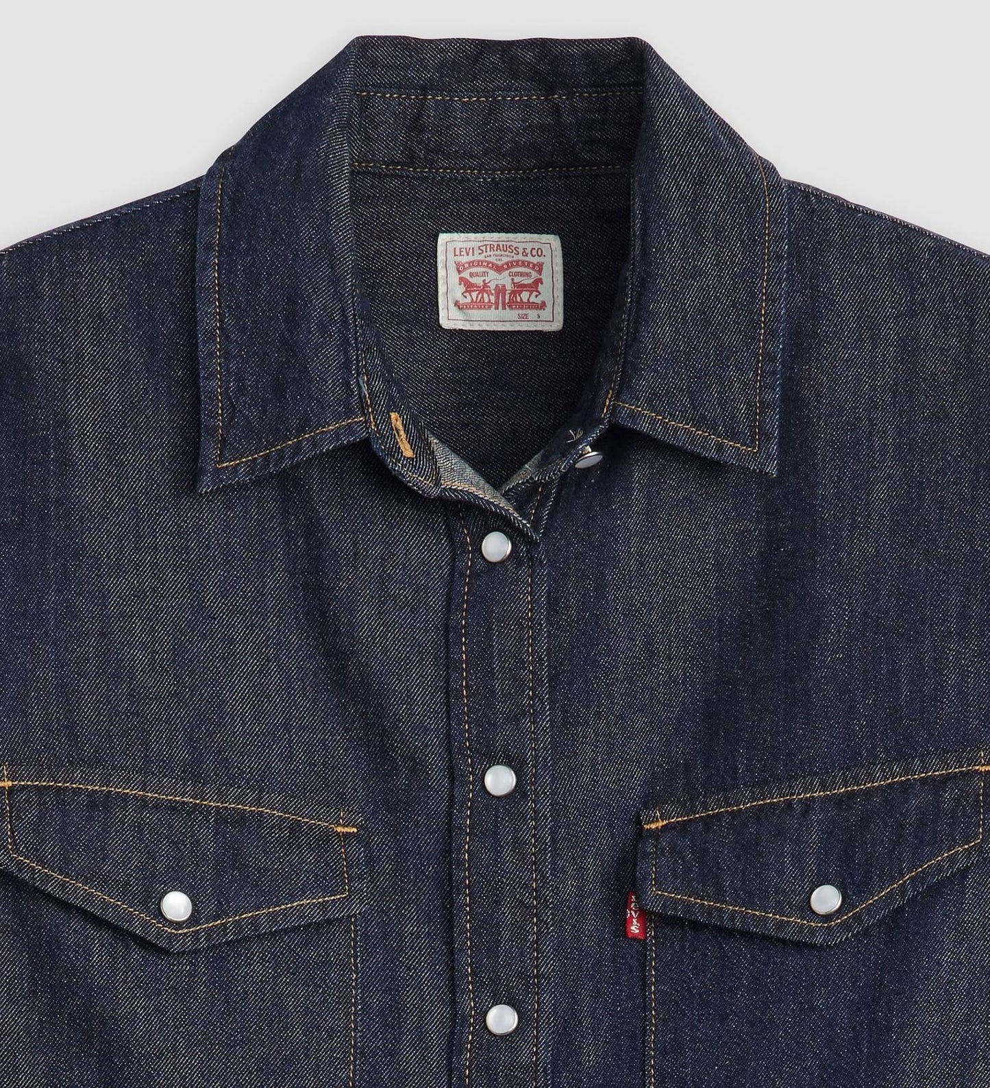 Levi's Camicia Donna Iconic Western Linen+ Denim Blu Scuro Regular Fit
