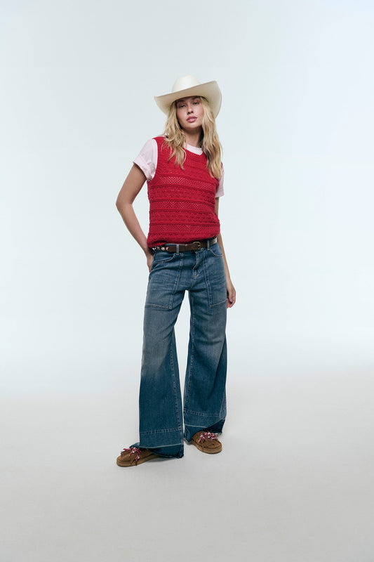 jeans donna roy rogers wide fit blu
