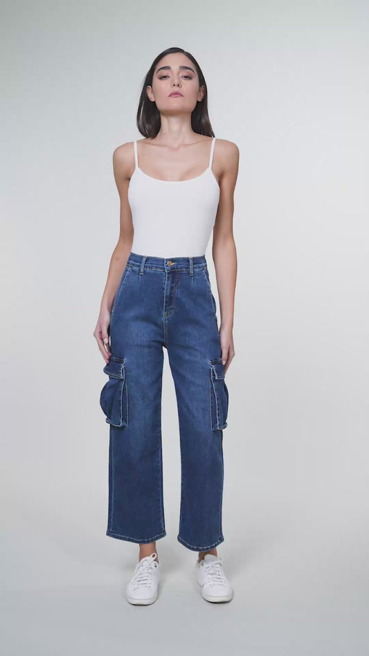 White Wise Damenjeans Modell Andrea Cargo