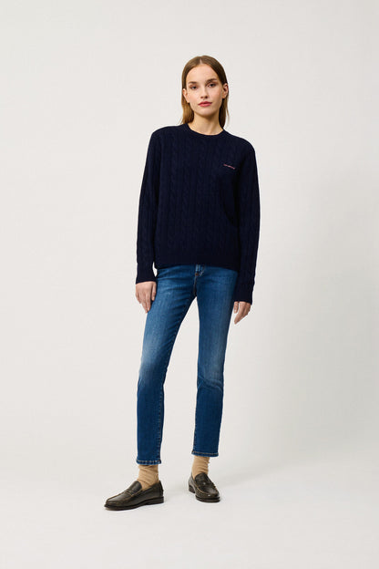 Roy Roger's maglia donna Crew cable WOMAN Cashmere wool blend. - immagine 2