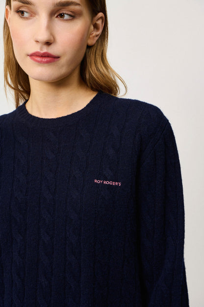 Roy Roger's maglia donna Crew cable WOMAN Cashmere wool blend. - immagine 3