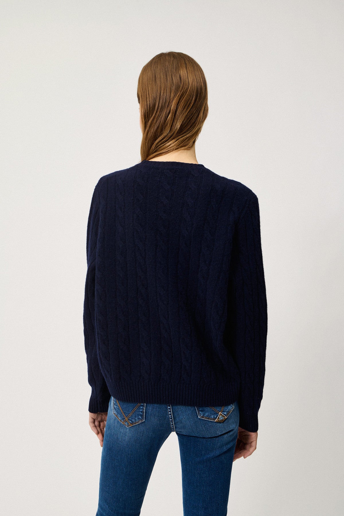 Roy Roger's maglia donna Crew cable WOMAN Cashmere wool blend. - immagine 4