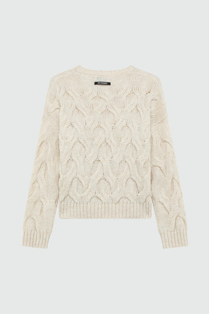 Roy Roger's Maglia donna pullover multicable in misto alpaca RND90229CP02XXXX C0021