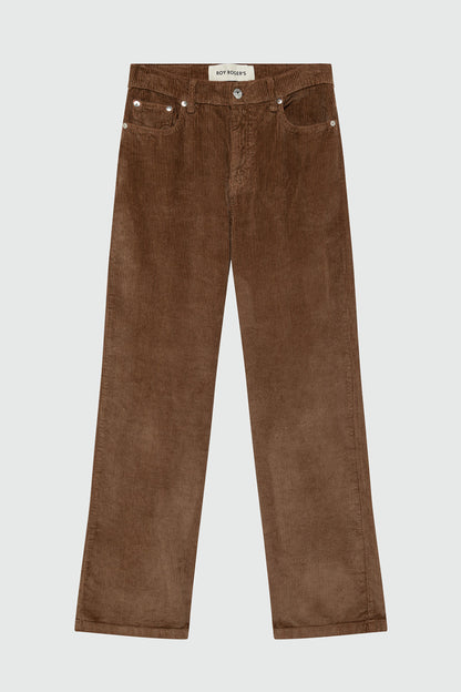 Pantalone donna Roy Roger’s Marta in velluto a coste brown sugar flare fit vita media