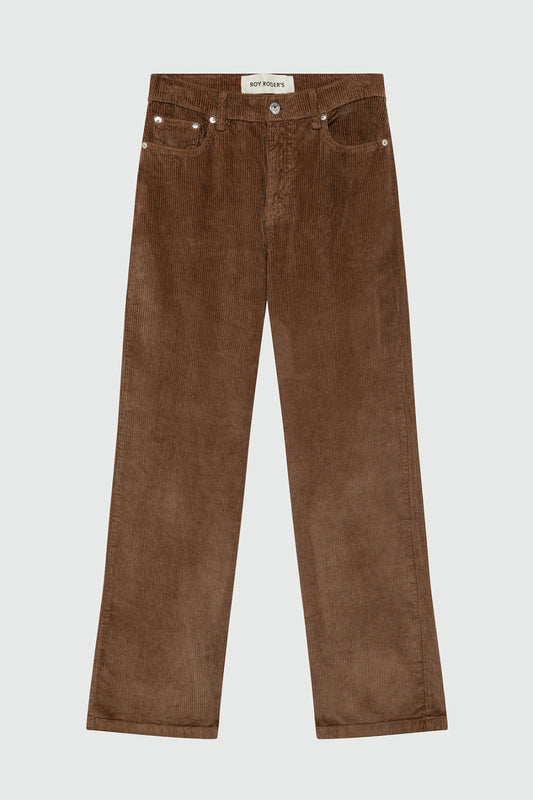 Pantalone donna Roy Roger’s Marta in velluto a coste brown sugar flare fit vita media