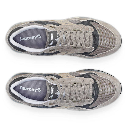 Sneakers uomo Saucony Shadow 5000 in suede e mesh beige-marrone dall'alto