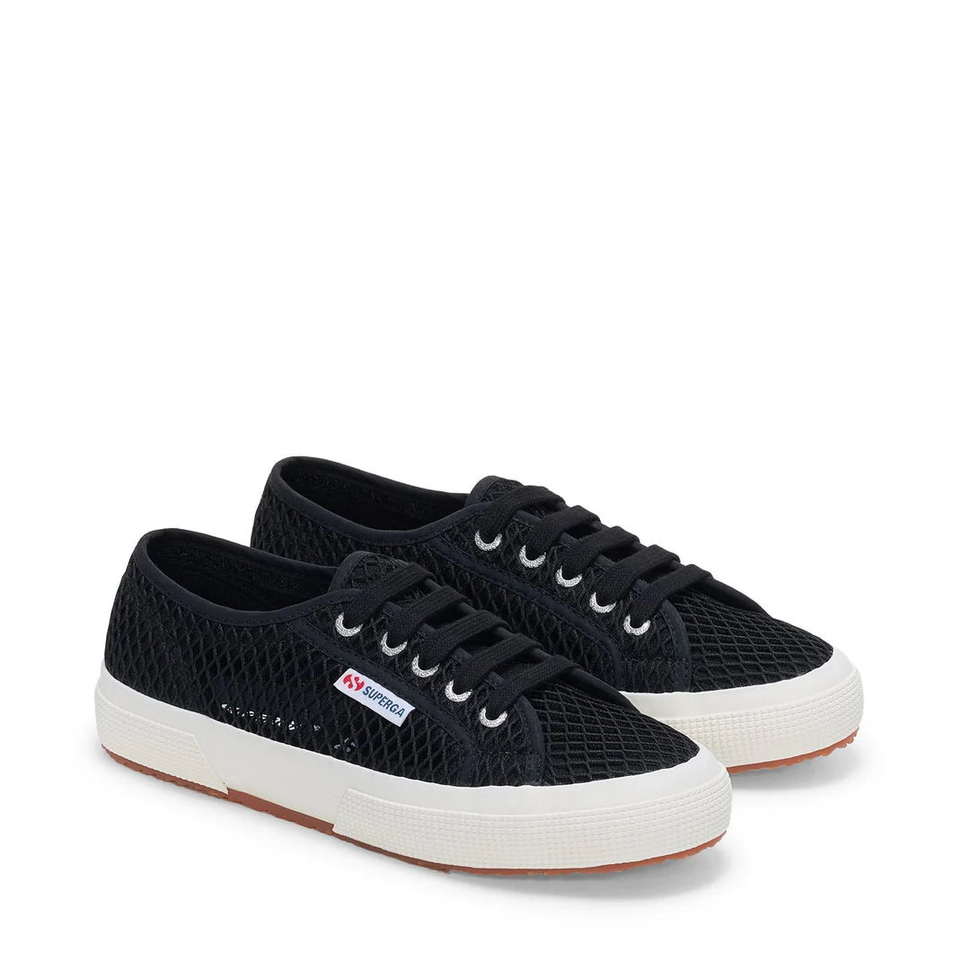 Superga 2750 donna in rete mesh con tomaia trasparente e suola in gomma vulcanizzata davanti