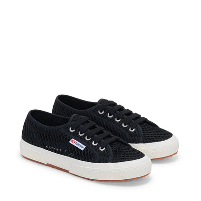 Superga 2750 donna in rete mesh con tomaia trasparente e suola in gomma vulcanizzata davanti