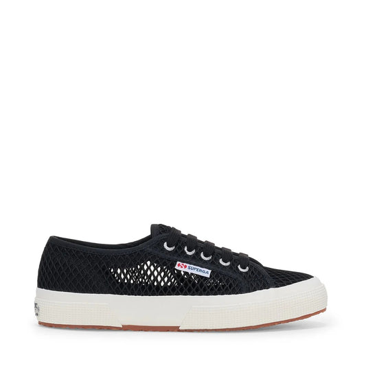 Superga 2750 donna in rete mesh con tomaia trasparente e suola in gomma vulcanizzata lato destro