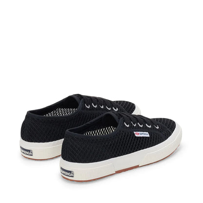 Superga 2750 donna in rete mesh con tomaia trasparente e suola in gomma vulcanizzata retro