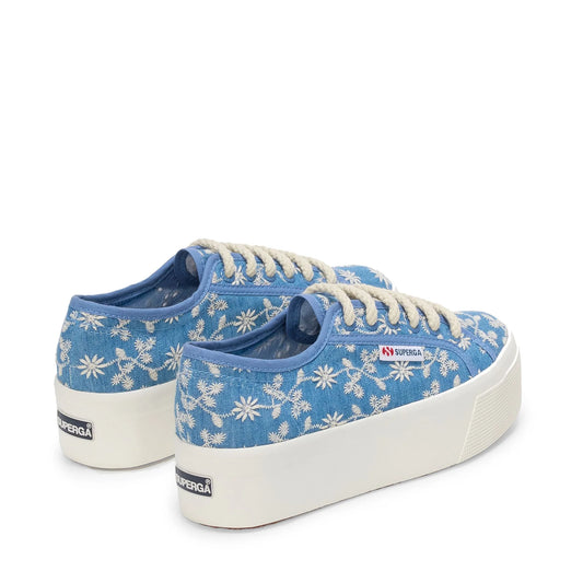 Superga 2790 donna platform in sangallo vista laterale destra