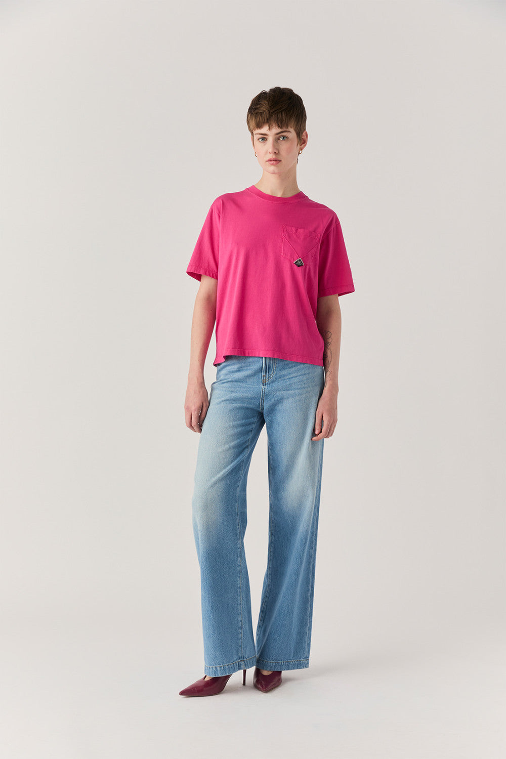Roy Roger's T-shirt donna pocket jersey