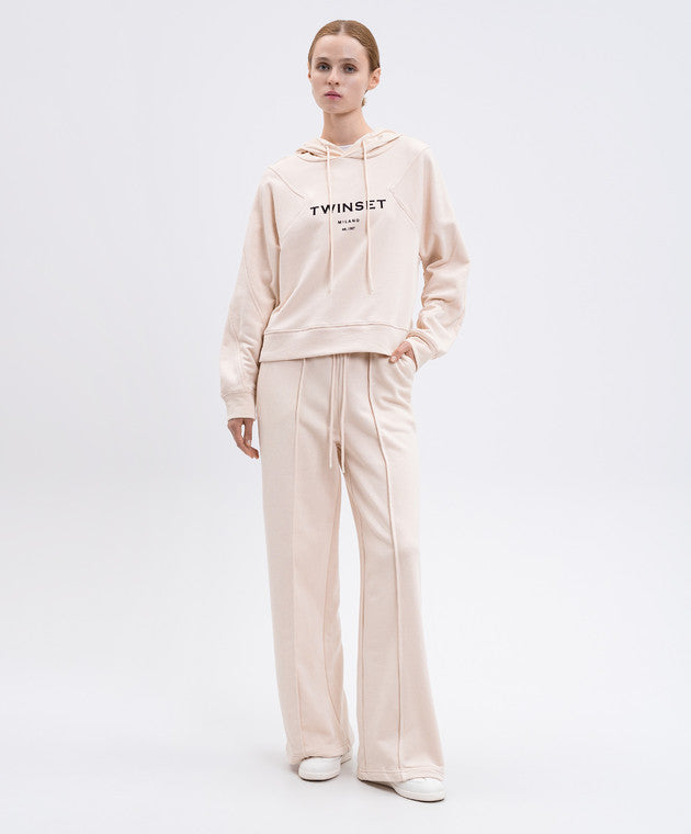 Twinset completo tuta donna in maglia con cappuccio