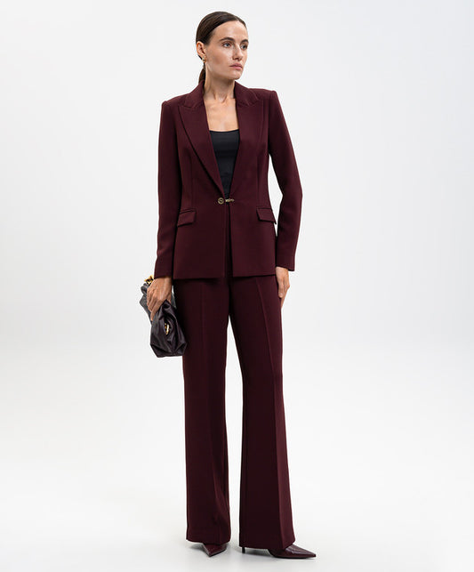 Pantaloni Twinset donna in tessuto crêpe con linea ampia e piega stirata