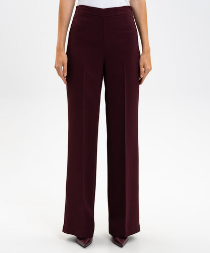 Pantaloni Twinset donna in tessuto crêpe con linea ampia e piega stirata davanti