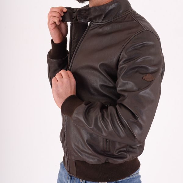 Roy Roger's Capospalla uomo Barracuda padded man leather washed RRU800CB94XXXX