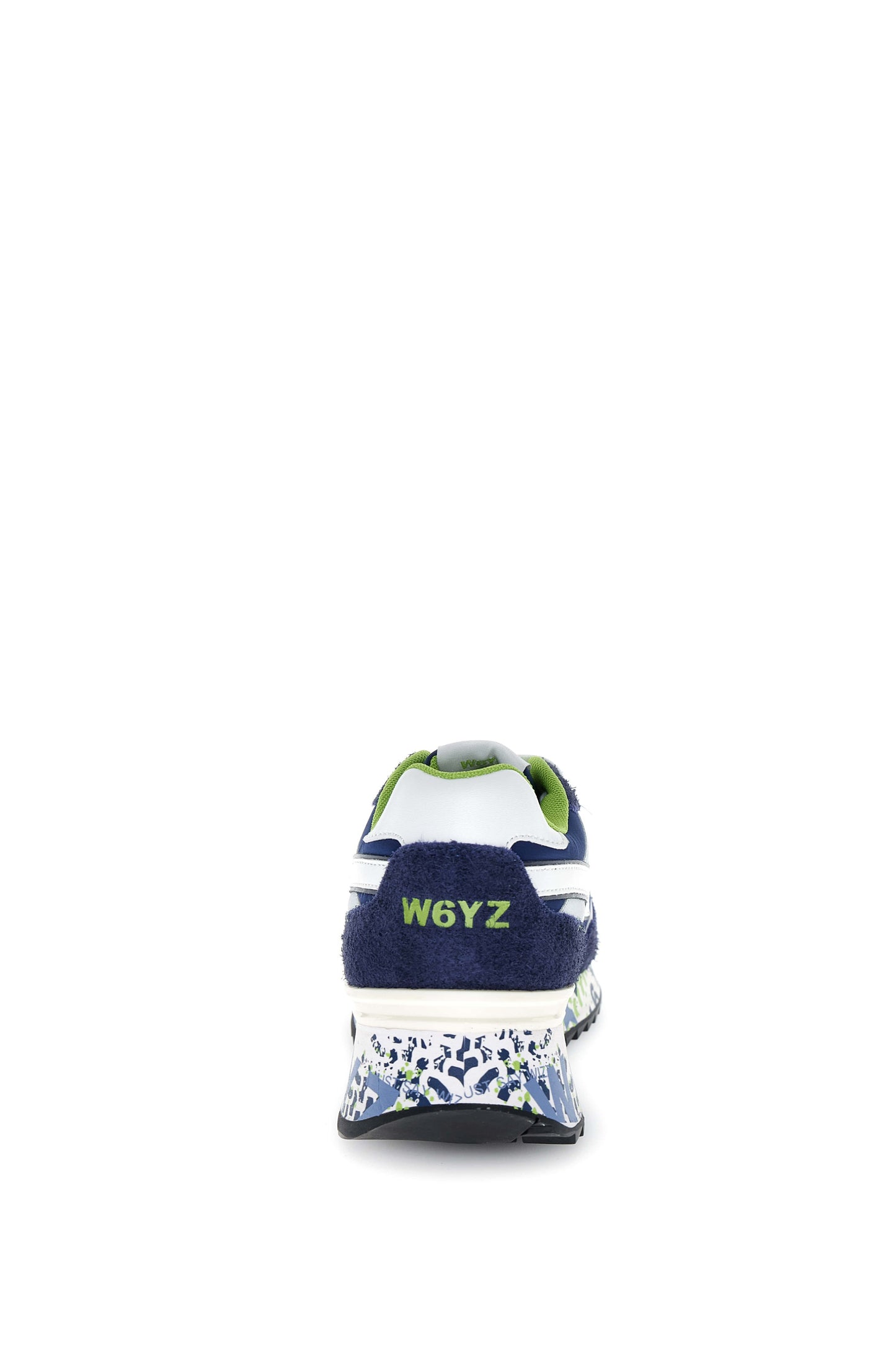 W6YZ YAK scarpa uomo navy silver white vista tallone con dettaglio verde interno