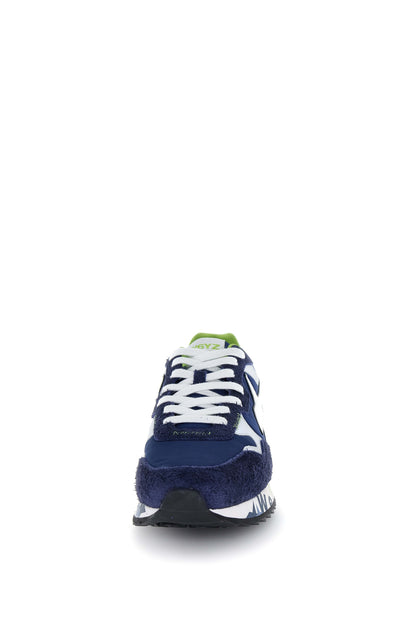 W6YZ YAK sneaker uomo navy silver white vista frontale con lacci bianchi