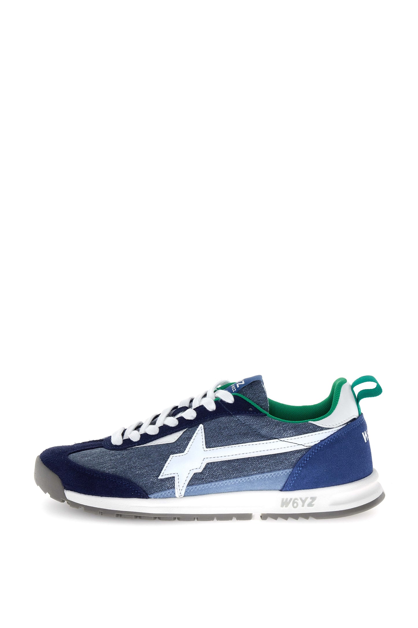 Sneaker uomo W6YZ KEY-M navy jeans vista laterale esterna
