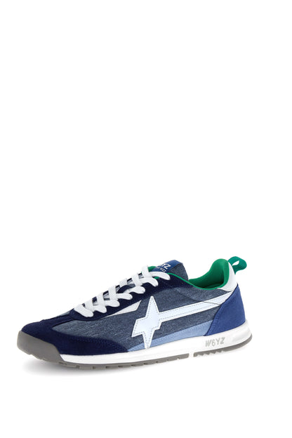 Sneaker uomo W6YZ KEY-M navy jeans dettaglio logo laterale