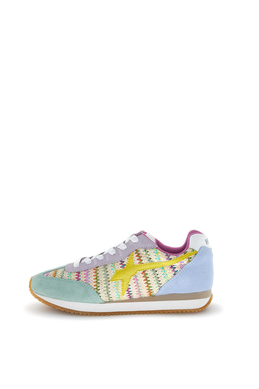 w6yz samoa 2019023161f33 light green multicolor sneaker donna vista laterale