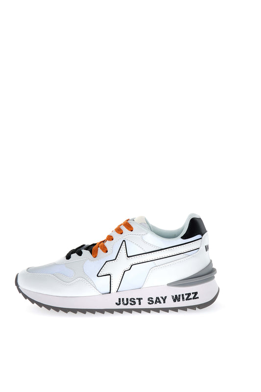 Sneakers uomo W6YZ YAK-M E-calf reflective bianco-nero con suola ultraleggera e dettagli urban 
