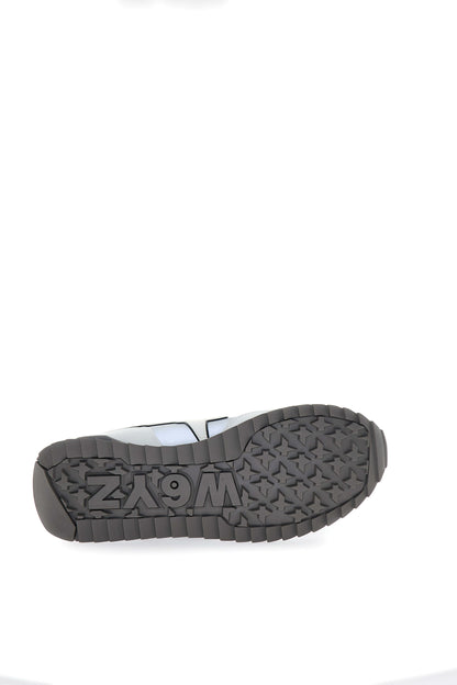 Sneakers uomo W6YZ YAK-M E-calf reflective bianco-nero con suola ultraleggera e dettagli urban suola