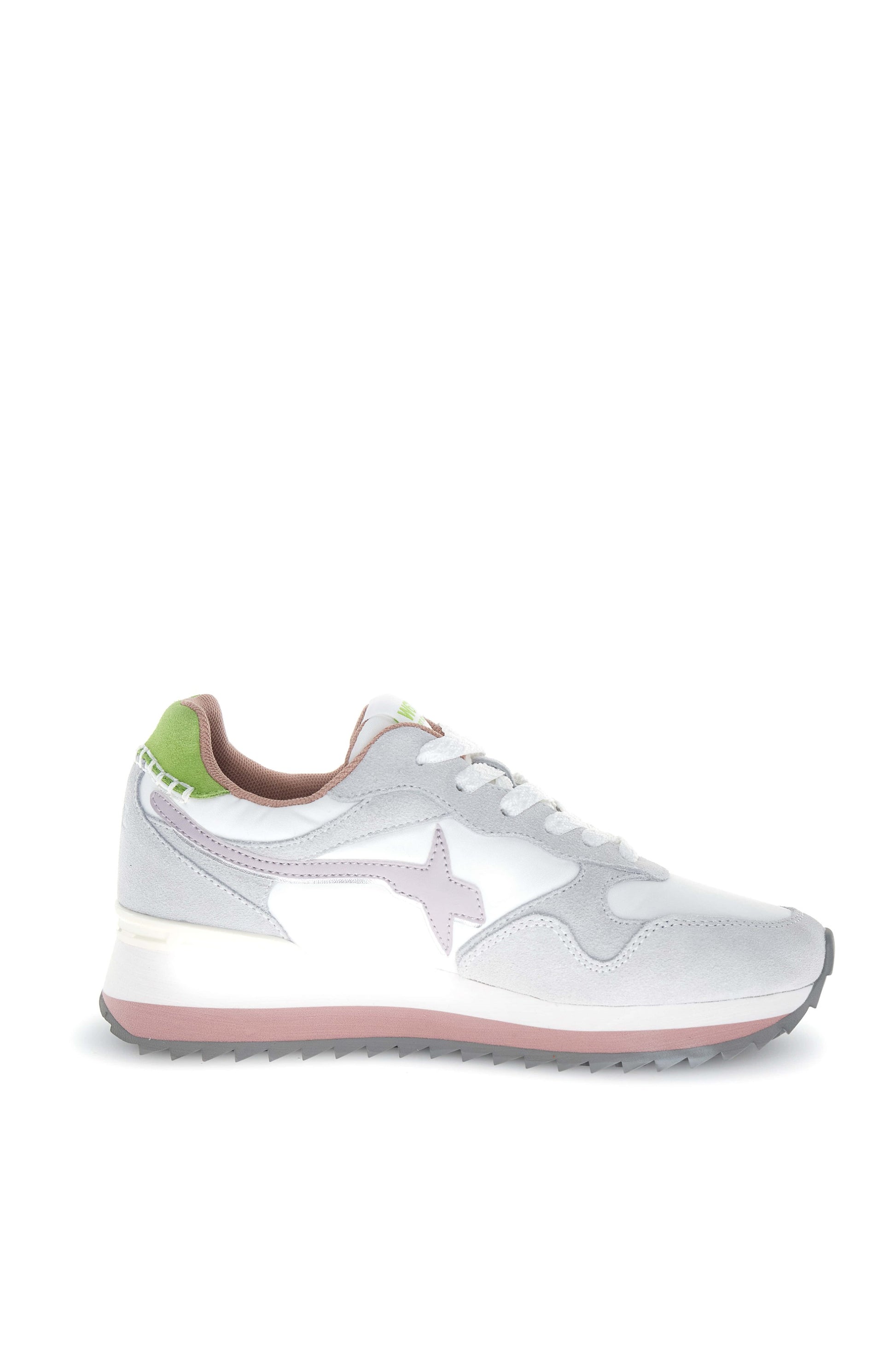 Sneakers donna W6YZ YAK white cipria acid con logo laterale e suola platform