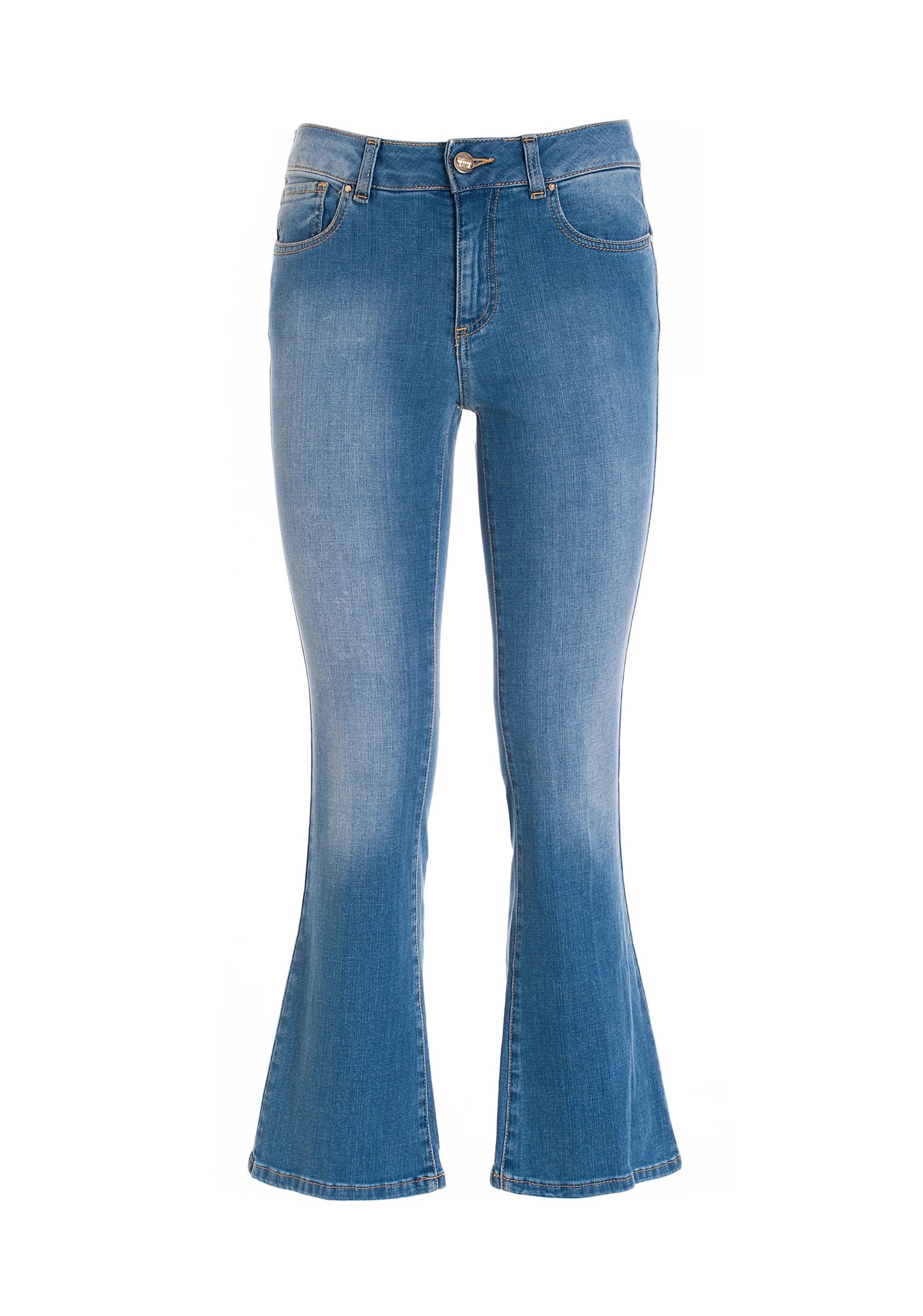 Fracomina jeans donna bella F cropped flare stonewash